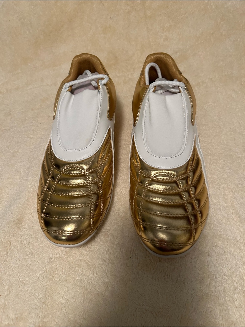 Cute Gold and White Slip-On Sneakers